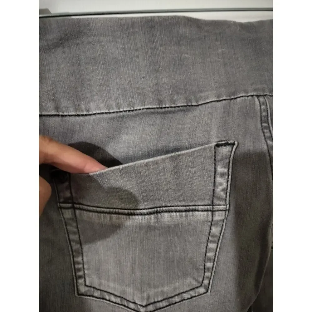 3643) Rock & Republic Gray Stone Wash Fever Midrise Pullon Denim Jeggings 8 M - Picture 6 of 10